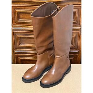 Steve Madden Dark Brown Leather Gaige Tall Riding Boots Size 8